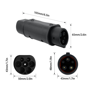 نوع 2 تا نوع 1 آداپتور شارژر EV ICE 62196 پلاگین به J1772 آداپتور شارژ 16A / 32A 230V شارژر اتومبیل کنورتر برق 4