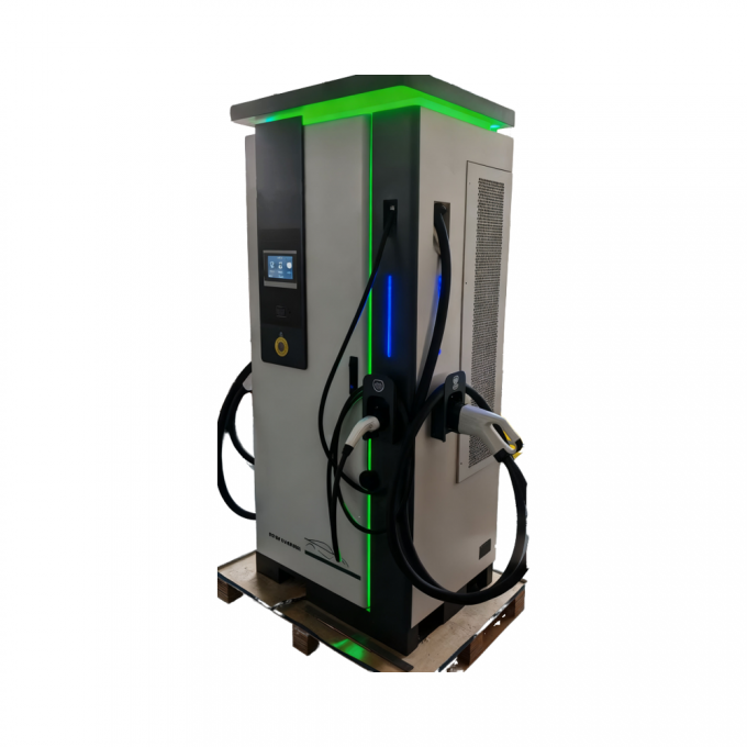 Pedestal 100KW EV Charger Ultra-Fast 3 Guns Public Charging Infrastructure IP54 Weatherproof RFID Access Control 1