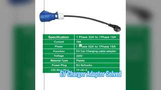 آداپتور شارژر EV Type2 آبی CEE به Schuko